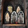 Glowing LED Mirror Decor Battery Operated Glowing Ghost Decor Halloween Wall Decor  Haunted Mansion