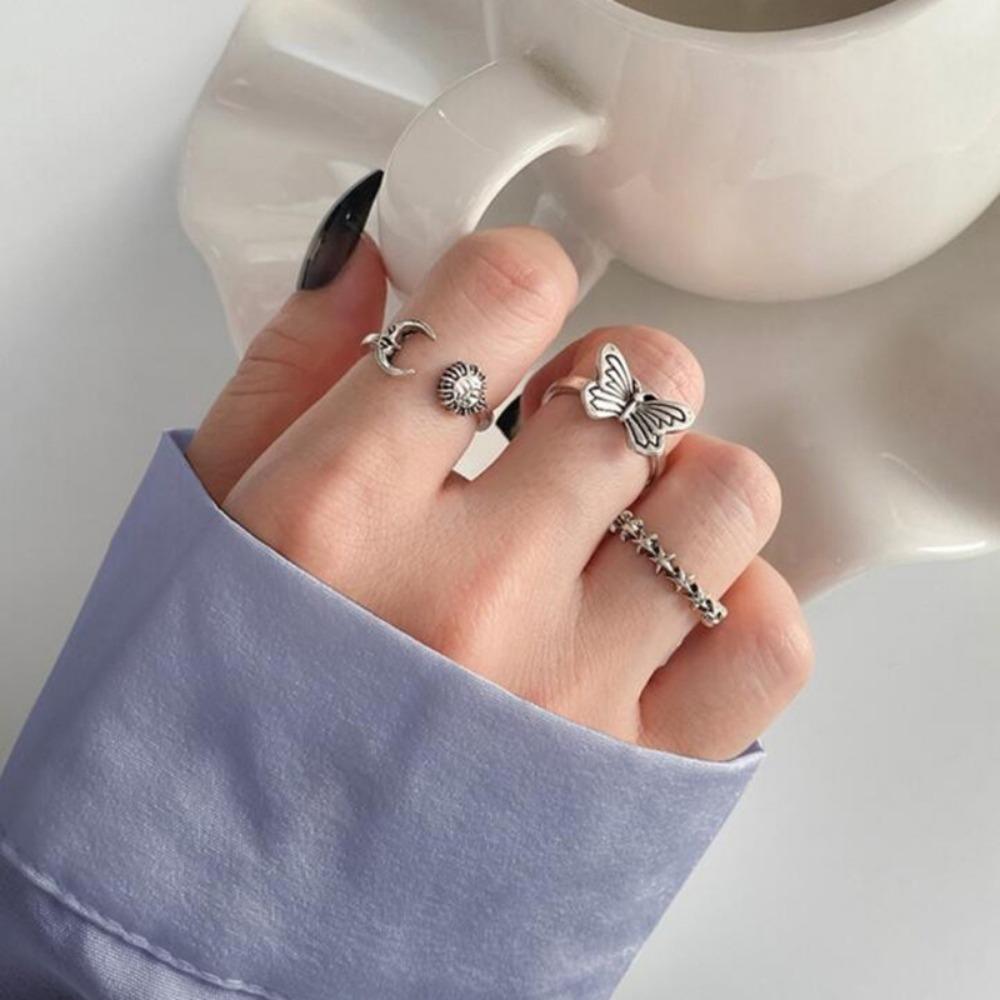 Skull Bat Spider Ring Set Dark Gothic Retro Exaggerated Finger Ring 23-piece Set