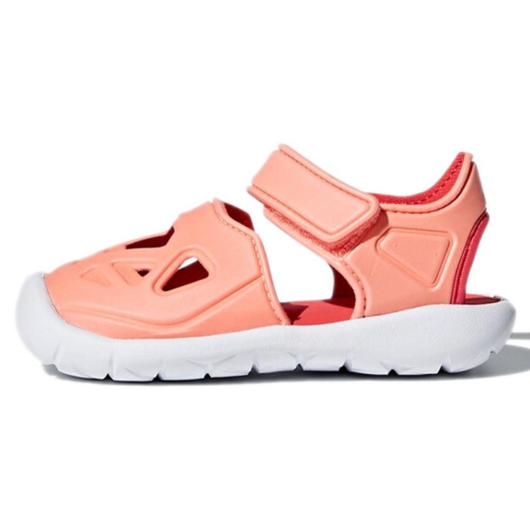 Adidas Fortaswim Synthetic Leather Low top Toddler Shoes Orange Red White Infant And Toddler DB2535 26.5
