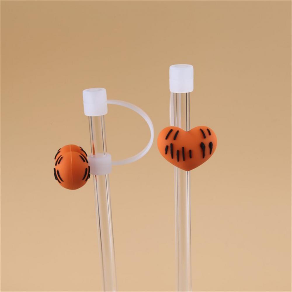 1/3/5PCS Glass Straw Stainless Steel Straw Silicone In Summer High Temperature Resistance Silicone Cup Lid Cover Dust Plug