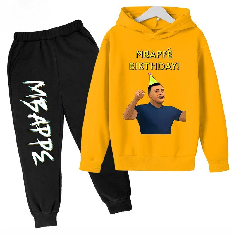

Spring and Autumn Mbappe Printed Children s Hoodie Set Sweatshirt Pants Sportswear 2-piece Set for Boys and Girls Kids Clothes 120