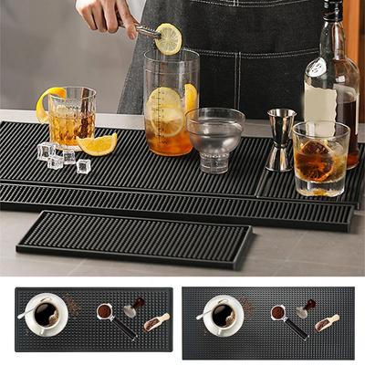 Bar Mat Coffee Maker Countertop Spill Mats Anti-slip Rubber Bar Service Mat Dish Glass Drying Mat for Barista Cocktail Bartender