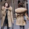 Large Size Pie To Overcome 0kg Coat Women's Large Fur Collar Cotton-padded Clothes with Velvet Waist Warm Cotton Clothes Women's Trend
