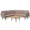 VidaXL Garden Lounge Set 4 Pcs with Cushions Wicker Resin Grey