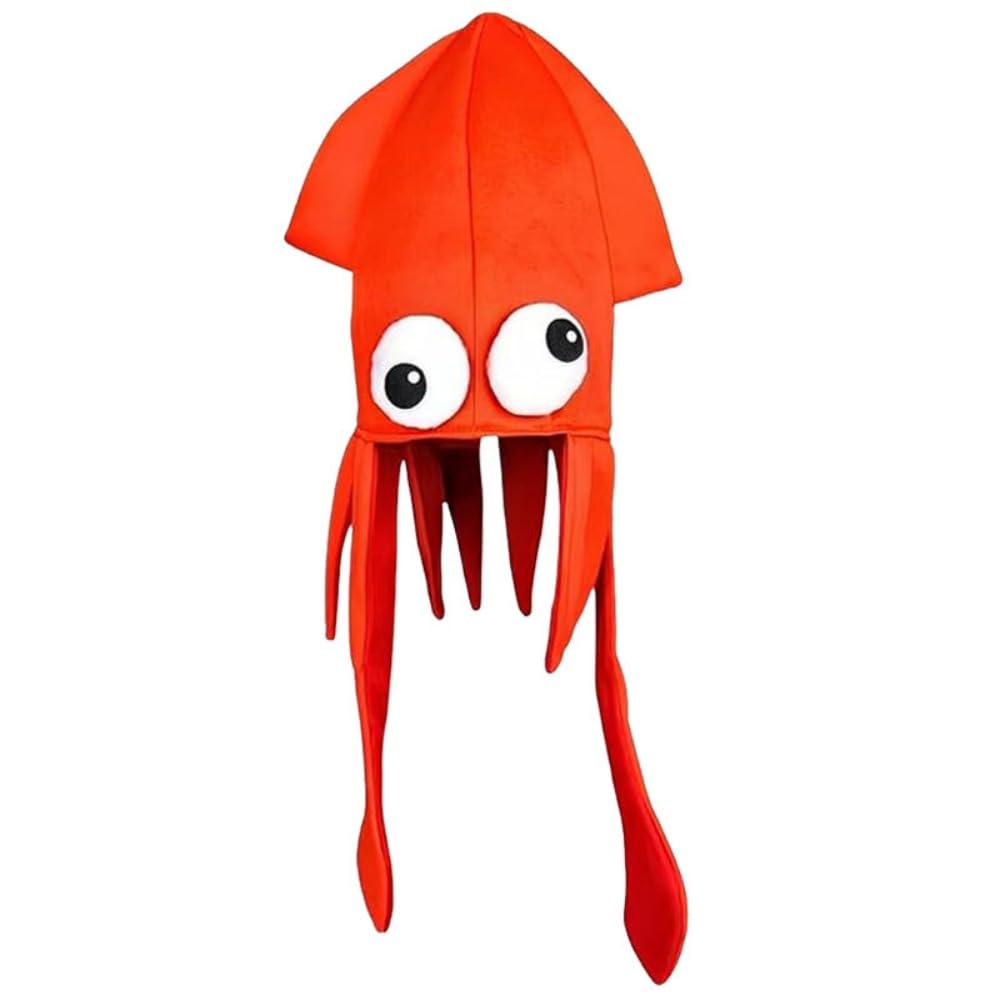 [EZBUYGO] Funny Squid Hat, Cute Sea Animal Octopus Hat, Novelty Halloween Toy for Kids and Adults, Perfect for Proms, Performances, Parties, and