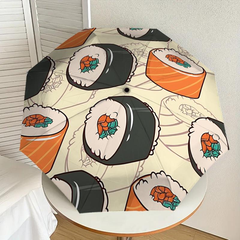 1pc Sushi Rolls Automatic Open/Close Umbrella, Formal Events - Ideal Gift for Family or Friends, Outdoor Accessory yy251211164