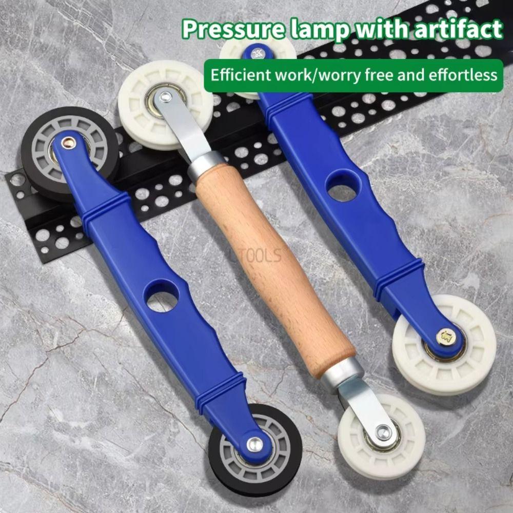 Rubber Wheel Handle Roller Double-Head Pressure Pulley Durability Window Screening Install Tool