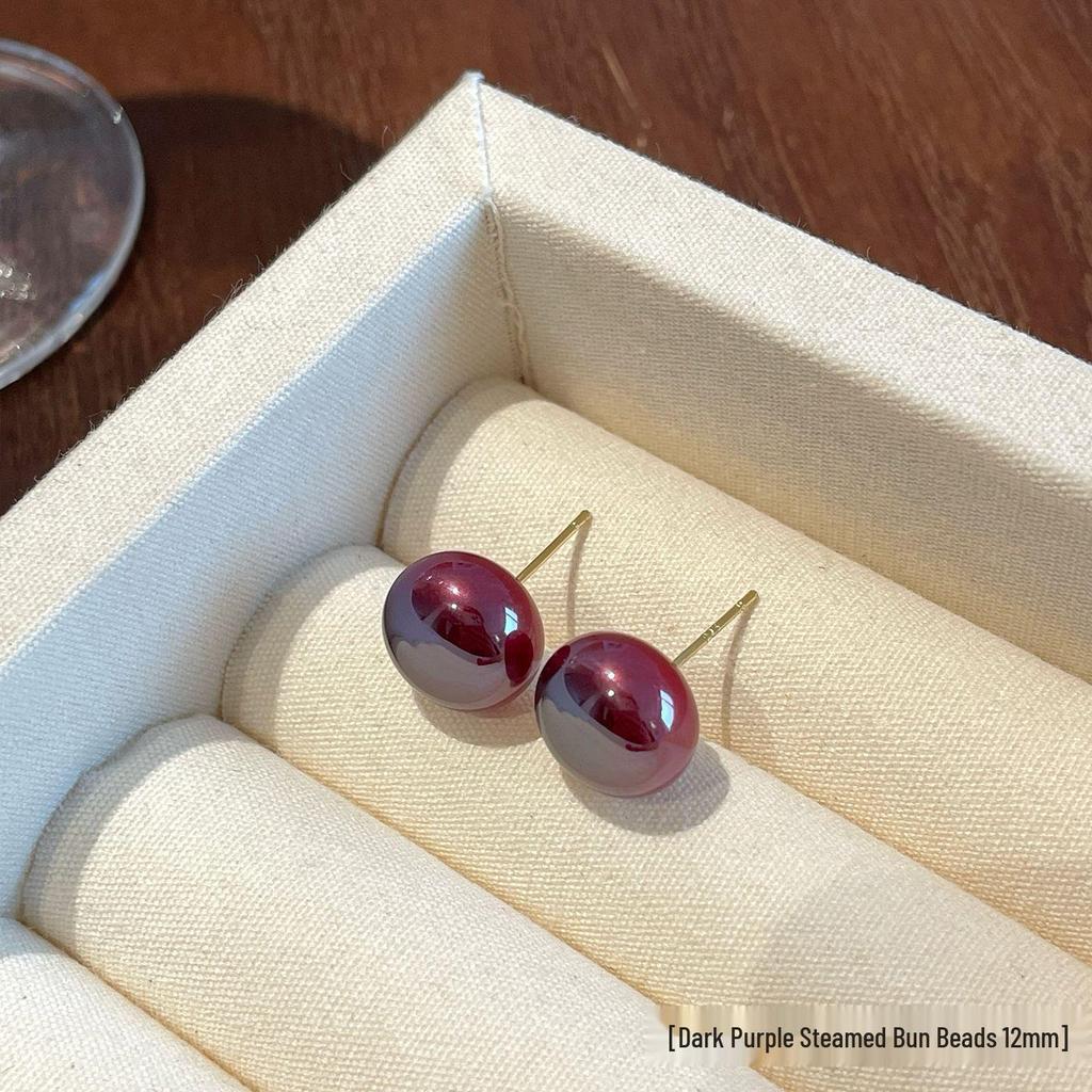 Ankela Rote Perlenstecker - Silberne Nadel, Vielseitiger Stil für Damen, Perfekt für die Neujahrskollektion