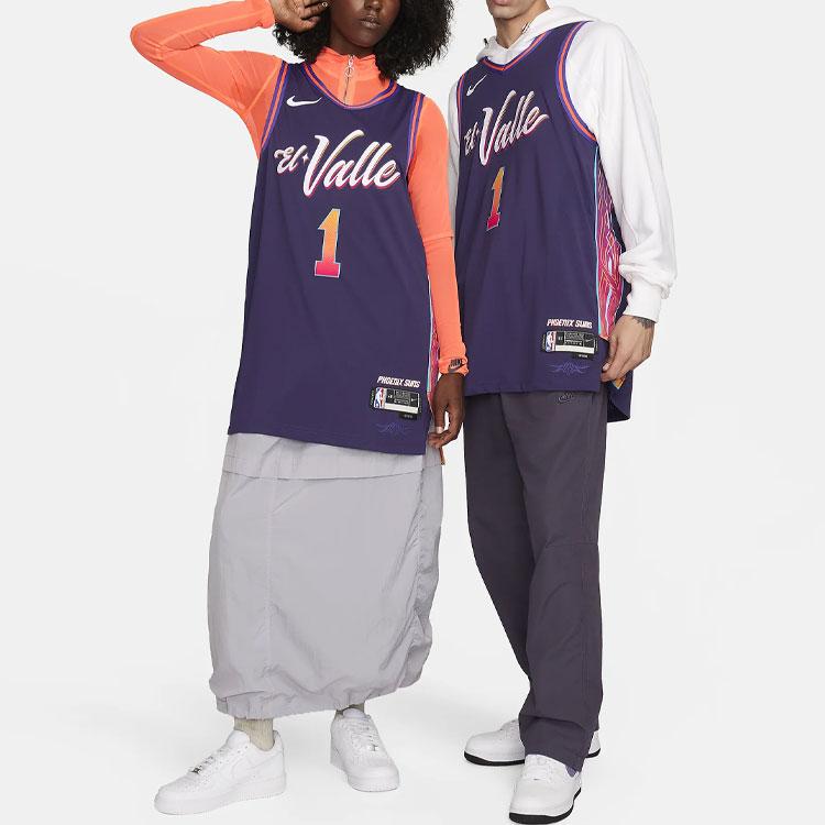 Nike NBA Phoenix Suns City Edition Player Jersey Slim Fit Unisex Basketball Jersey Purple DX8773-535