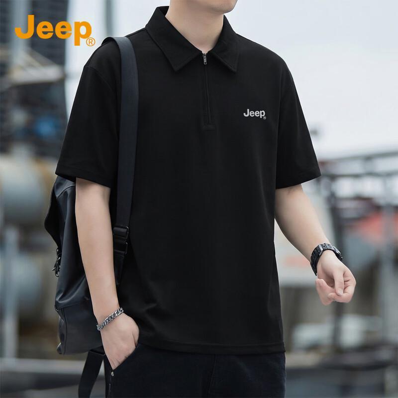 JEEP Men's Half-Zip Polo Shirt