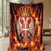 Coperta in Flanella Stampata Serbia Amica della Pelle Calda Decorativa Plaid per Divano Letto Interno Uso Quotidiano