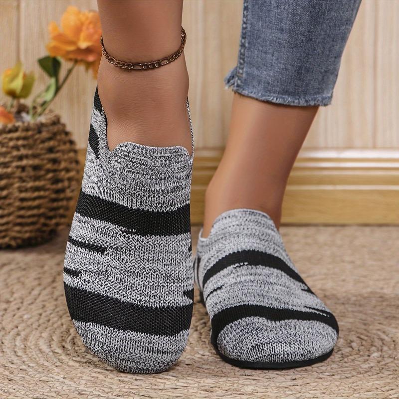 Women's Large Size Gray-Black Casual Home Comfortable Flat Shoes