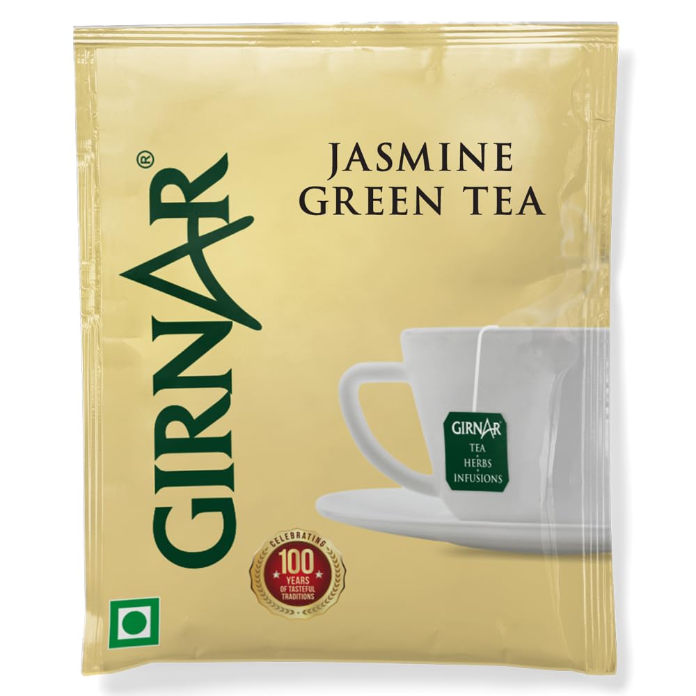Girnar Grüner Tee mit Jasmin 10 Teebeutel Koffeinarm Antioxidativ Beruhigend Natürlicher Geschmack