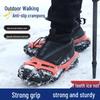 11-Teeth Stainless Steel Ice Cleats: Slip-Resistant Boot and Shoe Covers for Outdoor Snow, Hiking, and Mountaineering