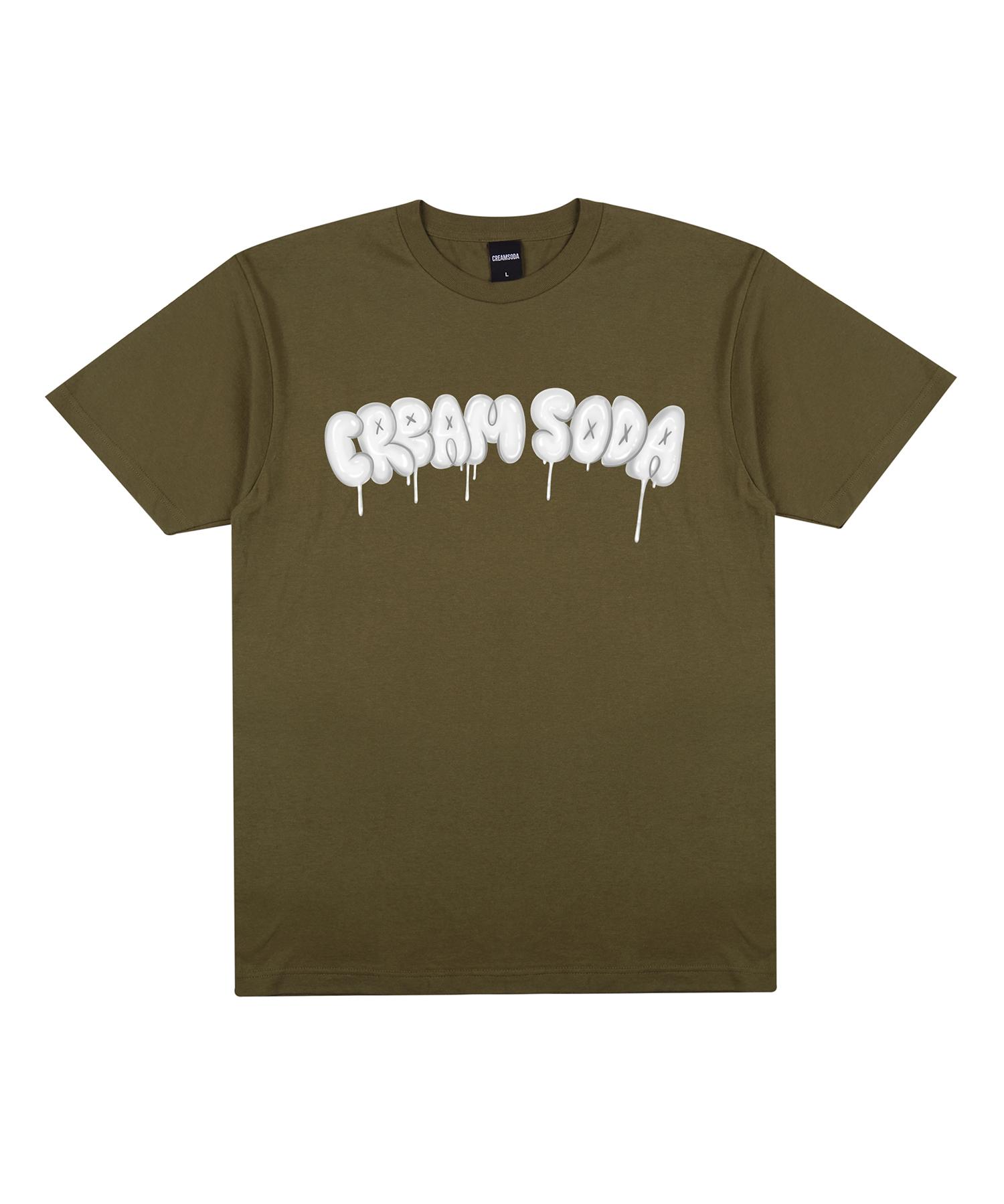 Cream Soda Lab Crsdel Balloon Logo Graphic Short Sleeve T-Shirt Olive White L