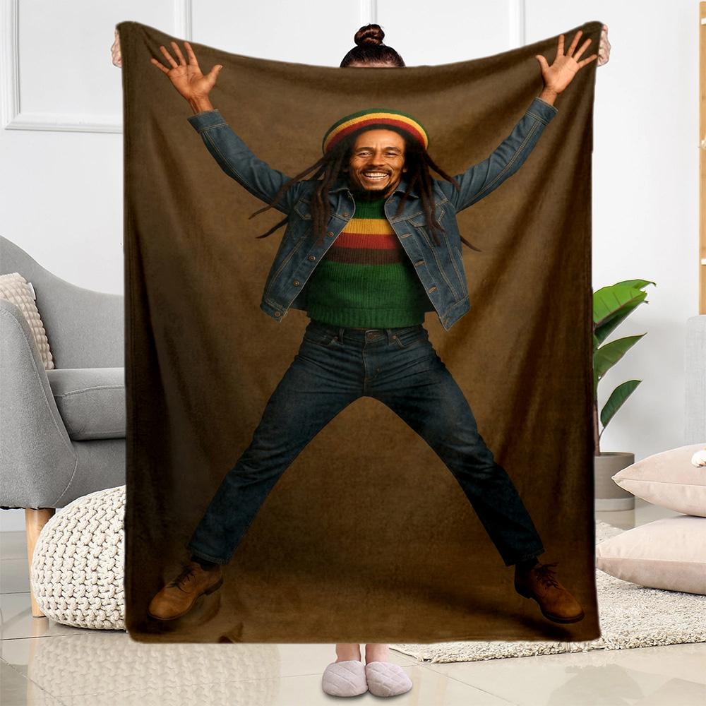 Bob Marley Reggae Legend Blanket Soft Warm Cozy Perfect For Seaside Bed Livingroom For All Seasons Playful Design