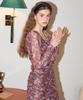 SALON DE YOHN Ribbon Point Shirring Dress_ Floral