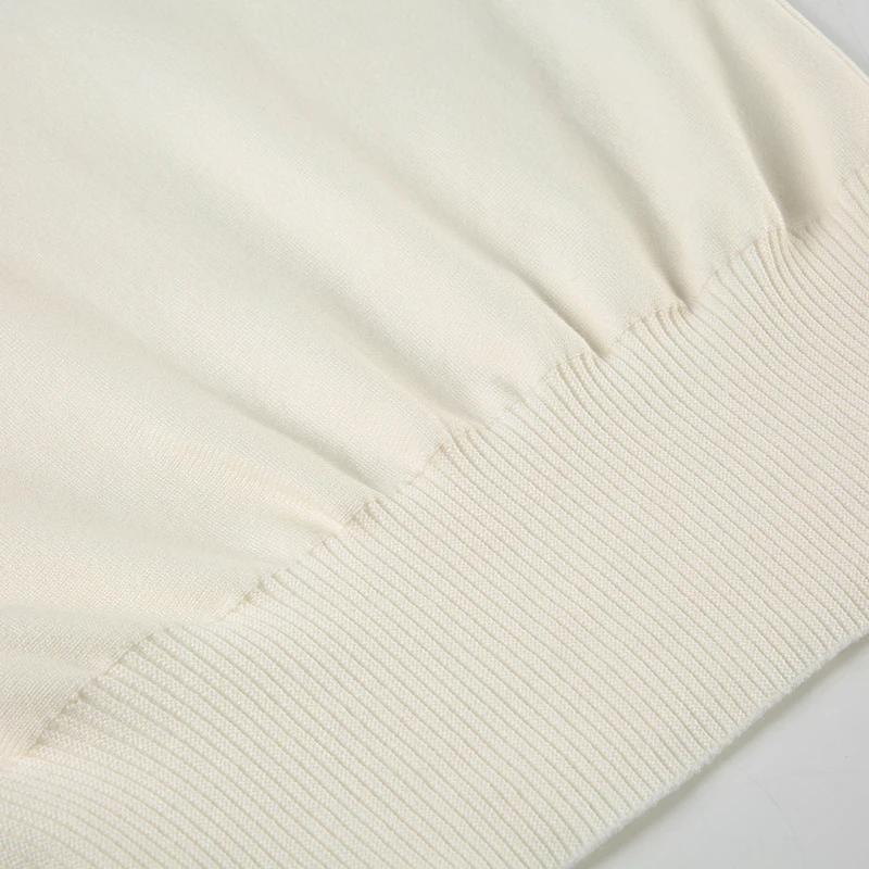 Francouzský Elegantní Jednobarevný Svetr Bez Ramínek Volný Šikmý Výstřih Dlouhý Rukáv Pletené Pulovry Dámské Podzim Zima Móda Ležérní Dámský