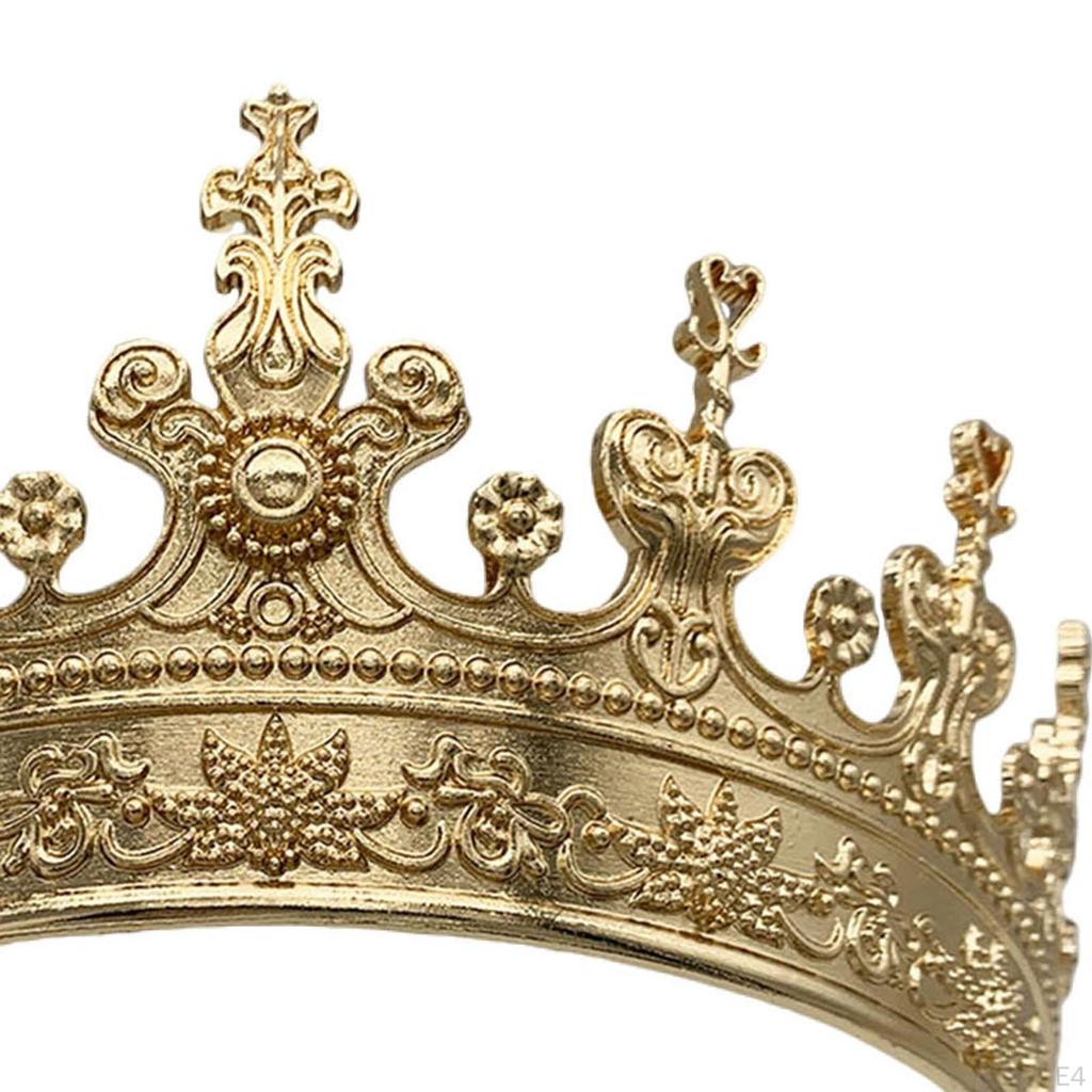 King Tiara Comfort To Wear Metal Cosplay Headpiece Medieval Crown for Anniversary Wedding Prom