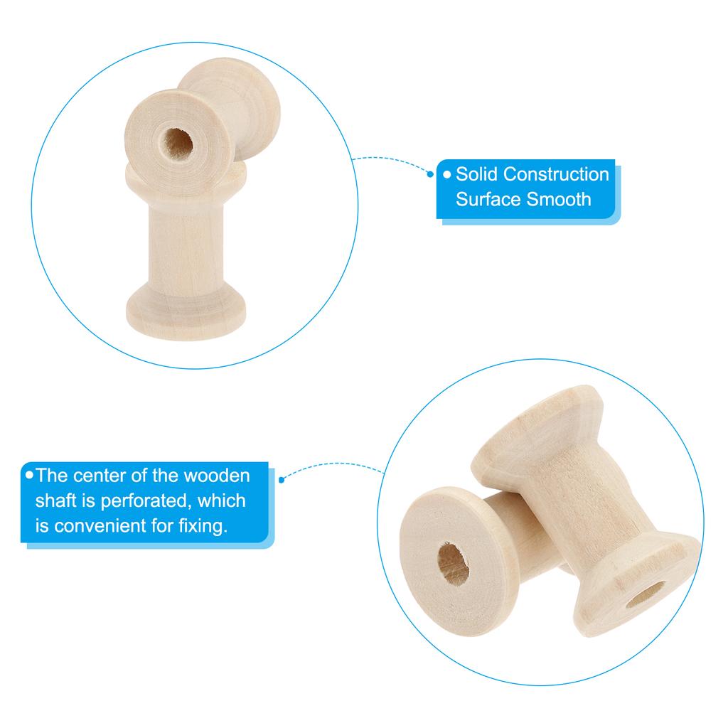 10/20/40pcs Wooden Empty Spools Unfinished Wood Sewing Thread Spool Natural Wire Weaving Bobbins for Crafts Embroidery Tools DIY