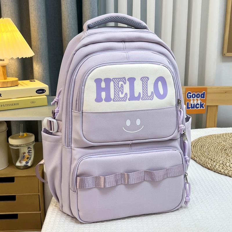 Schoolbag student schoolbag wholesale new large capacity leisure trend Oxford cloth backpack versatile contrasting color backpack women