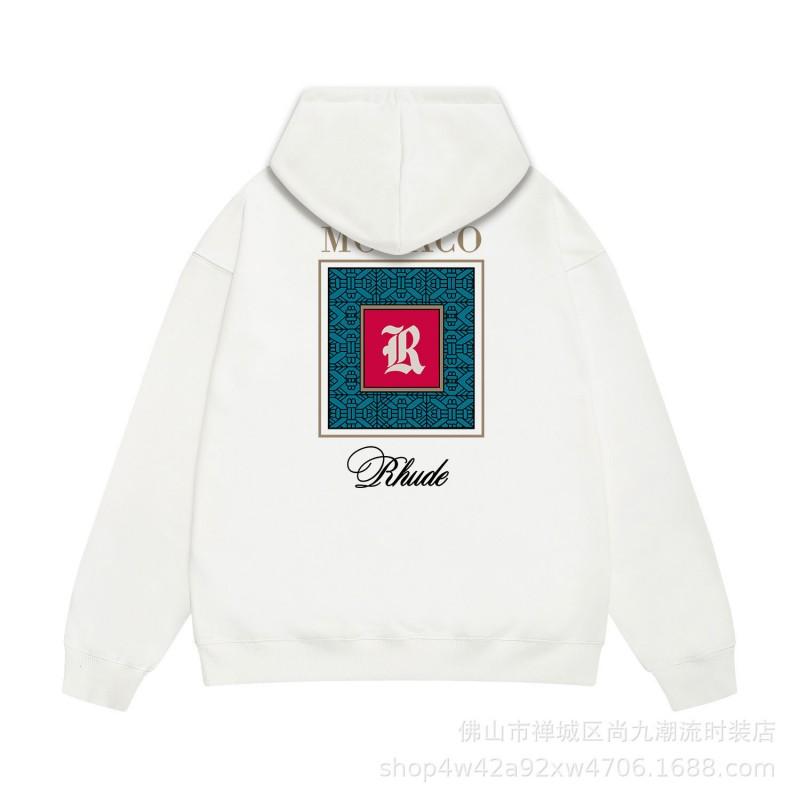RHUDE Classic Printed Hoodie Loose Fit Men Women Fall Winter Streetwear