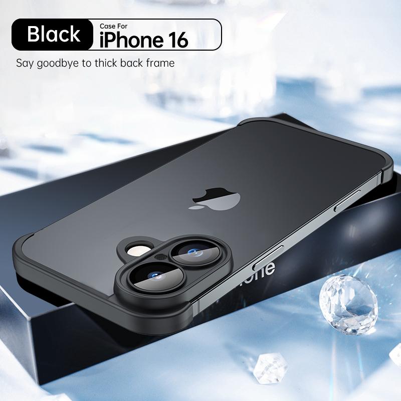

Мягкий чехол TPU с угловой накладкой без рамки для iPhone 16 15 14 Plus 13 12 Pro Max, настоящая голая защитная крышка для объектива камеры сотового телефона For iPhone 16