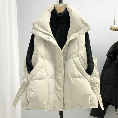 Gilet Puffer pour Femme Automne Décontracté Col Montant Léger Bodywarm Sans Manches Zippé Vestes Rembourrées Vêtements d'Extérieur Manteau Rembourré Femme