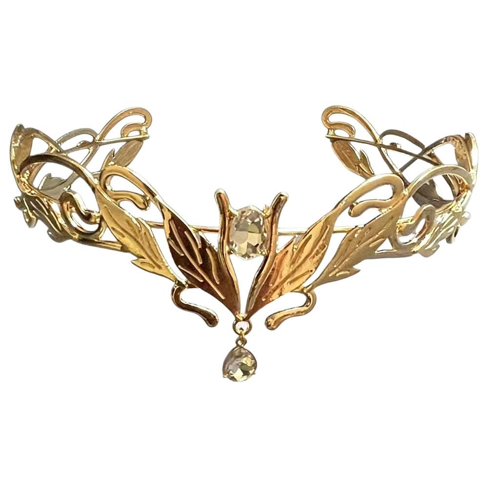 Elegant King Round Elves Crown Baroque Zinc Zinc Alloy Rhinestone Headdress Goddess Tiaras  Wedding Ceremony