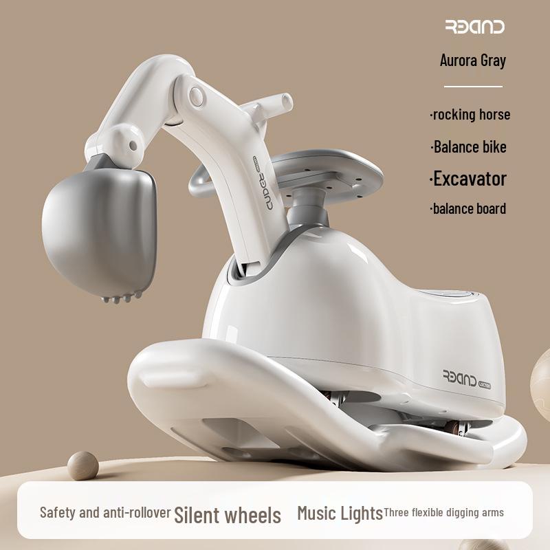 Multifunctional Baby Rocking Horse & Peanut Car with Silent Wheels and Anti-Rollover Design