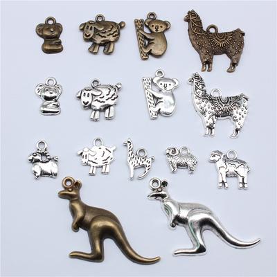20pcs Australia Series Charms Koala Bear Kangaroo Alpaca Sheep Charms For Bracelet Making Keychain Making Necklace Making