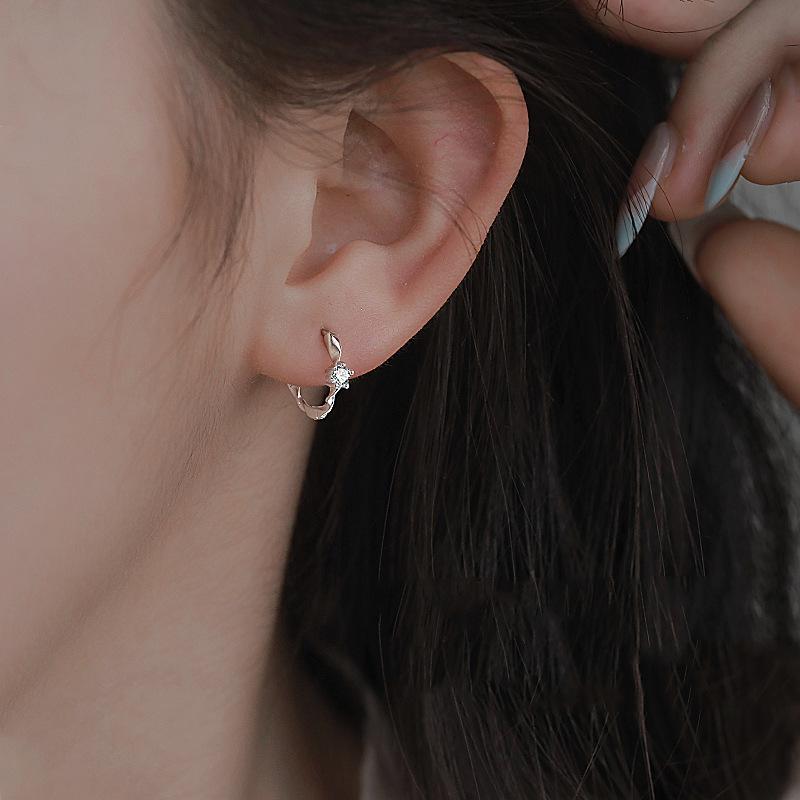 925 Silver Zircon Stud Earrings Elegant Luxury Wedding Jewelry For Women Hypoallergenic Designer Ring