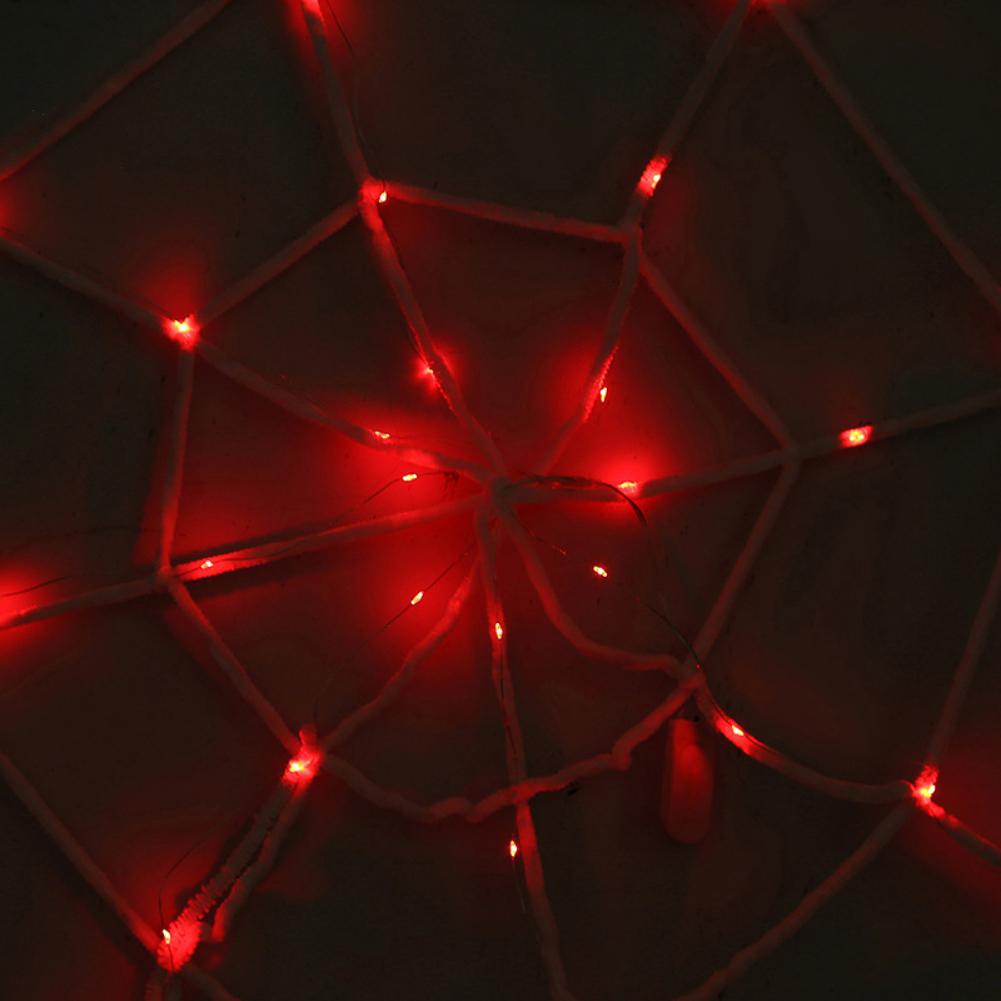 Halloween Spider Web LED String Light Purple Orange Remote Control Halloween Net String Lights 8 Modes Party Decorations