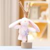 Flower Back Rabbit Keychain Cute Girl Backpack Decorative Pendant Plush Doll