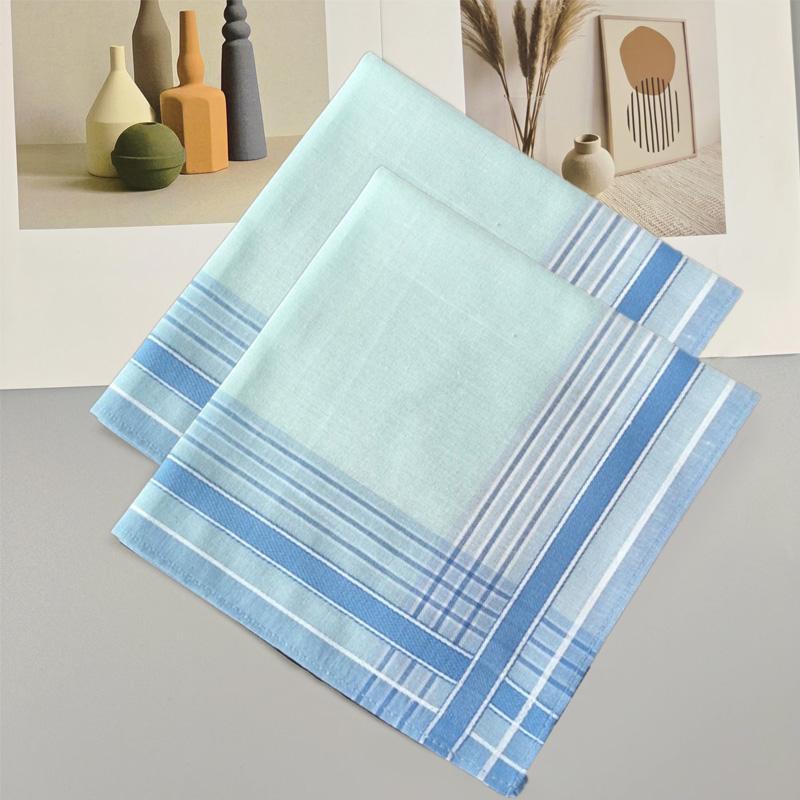 3Pcs Cotton Wedding Party Gift Women Square Color Plaid 29*29cm Hand Towels Sweat-absorbing Checkered Printed Handkerchiefs