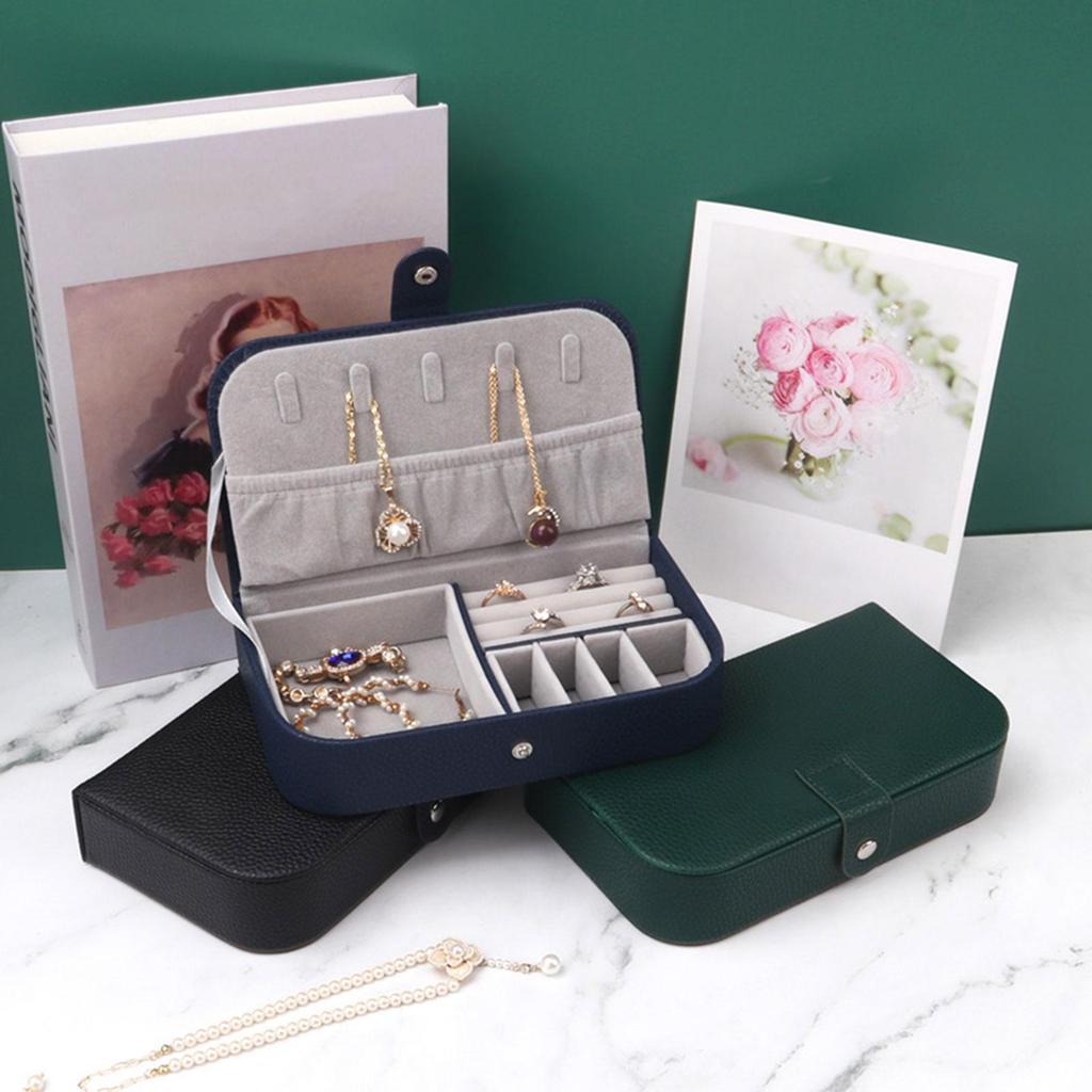 Jewelry rage Case Organizer Durability, Gift Accessory, Compact Travel Box PU Leather for