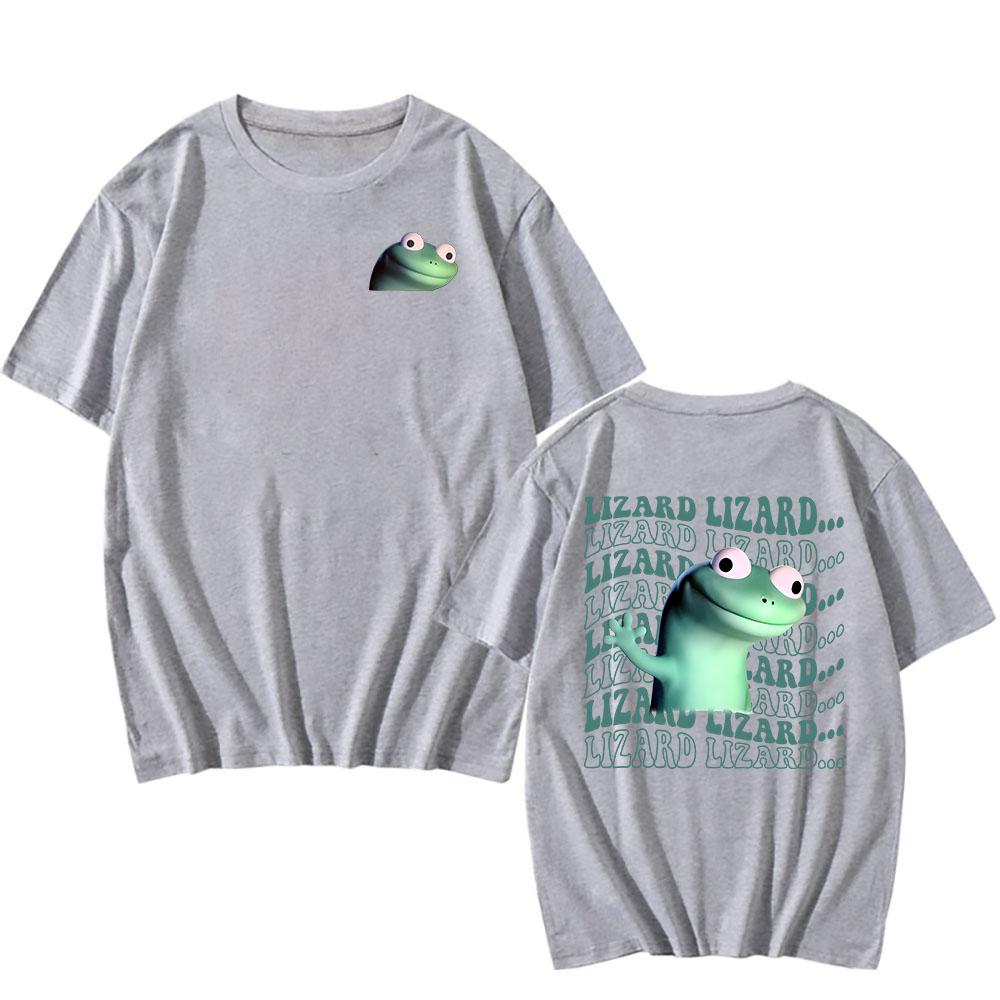 Women Tees Lizard Meme Funny Graphic T-shirt Casual Short Sleeve Cotton Tshirts Unisex Streetwear Cartoon Printing T Shirt