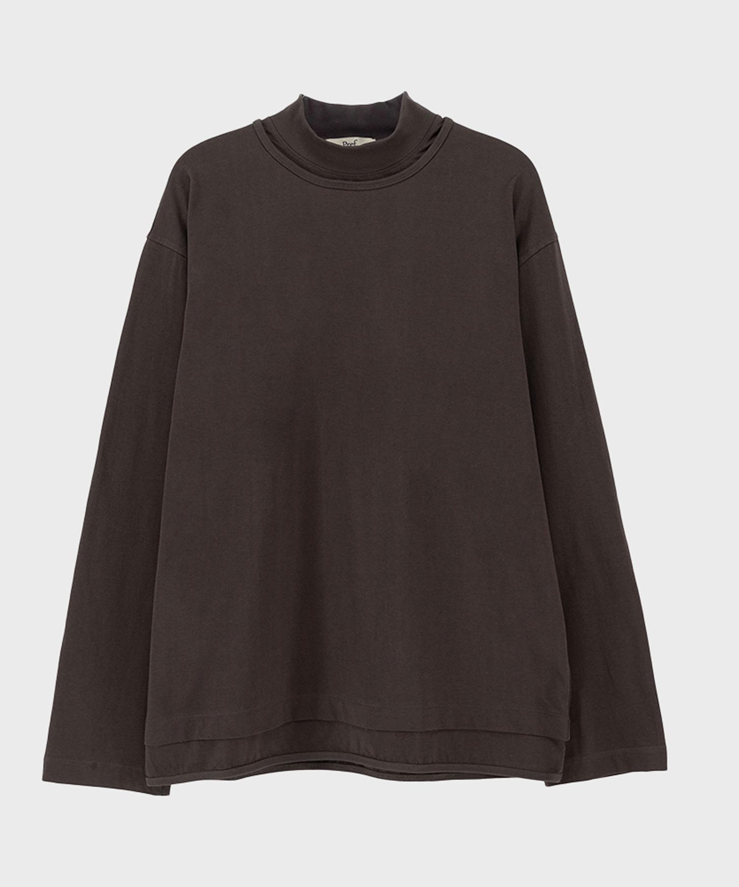 Pref Brown Layerd Mock Neck Top L
