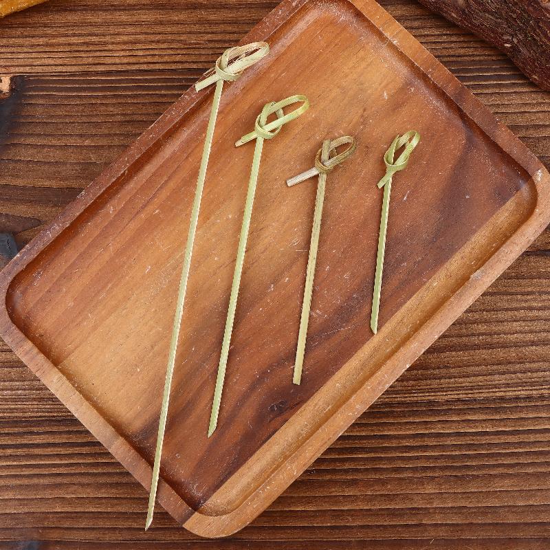 Barbeque Essentials, 100/200-Pack Bamboo Knot Skewers with Cocktail Pick Function