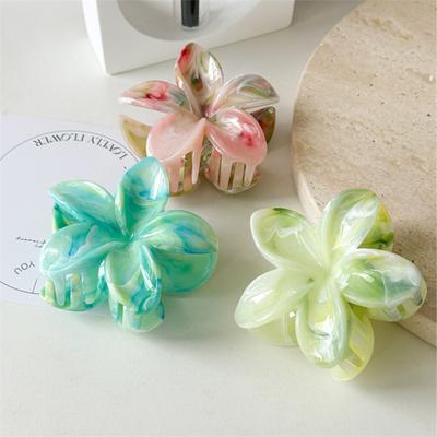 1pc Dopamine Flower Grab Clip Female Summer Sense of Luxury At the Back of the Head Half Tie Hair Clip Hair Volume Less Headwear