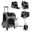 Pet Carrier Backpack with Wheels for Small and Medium 3 Carrying Cat and Dog Carrier and Detachable Mesh Window for Perfect for and Travel Pets,