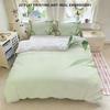 Printed Quilt Cover, Pillowcase, Three-piece Set, Fresh Emerald Green Bamboo Branch Pattern, Bedding Set, Machine Washable