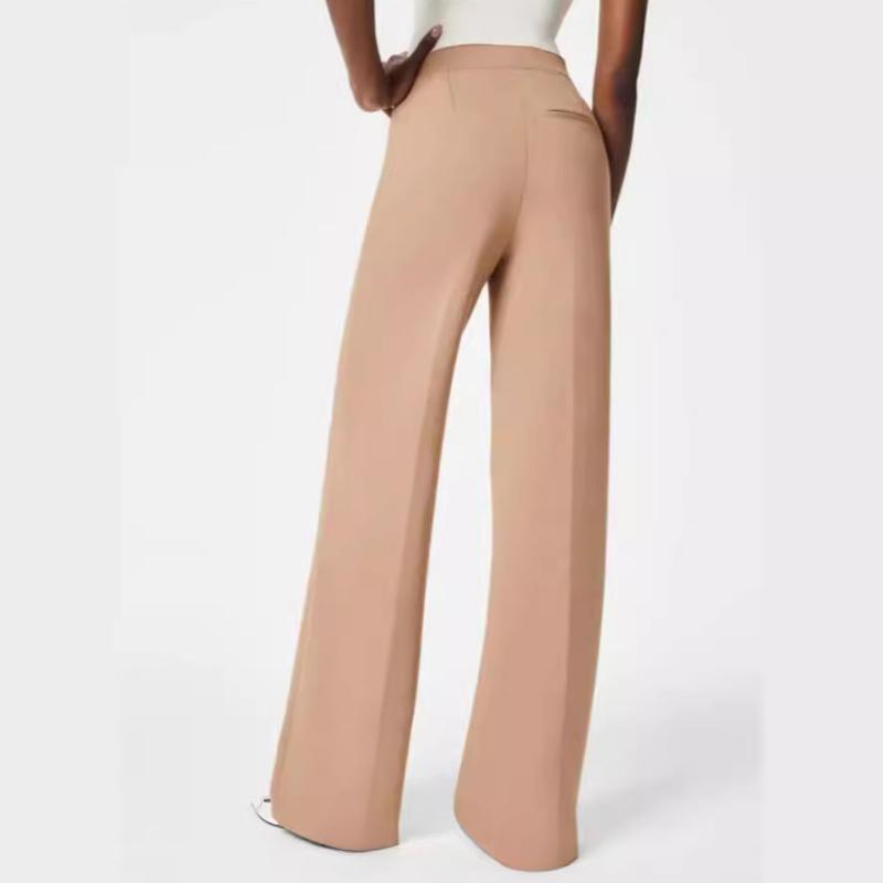 GMXIA High Stretch Button Wide Leg Slimming Pants Bottoms