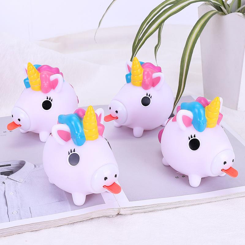 Creative Tongue Voice Squeeze Decompression Novelty Vent Vocal Toys Unicorn Decompression Toy Squishy Anti-Stress Dolls
