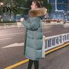 Versatile Cotton Coat Winter Women Jacket with Furry Hood Long Sleeves Pockets Heat Parka Retention Knee Length Zip-up Padded Solid Color Windproof