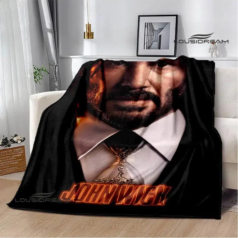 Film John Wick bedruckte Decke Picknickdecke Warme Decke Weich und bequem Heimreise Decke Bettwäsche Geburtstagsgeschenk
