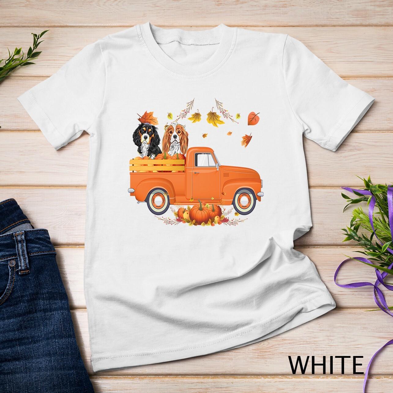 Cavalier King Charles Spaniel Truck Thanksgiving Halloween Unisex T-Shirt Mens Womens Tees Top 2XL