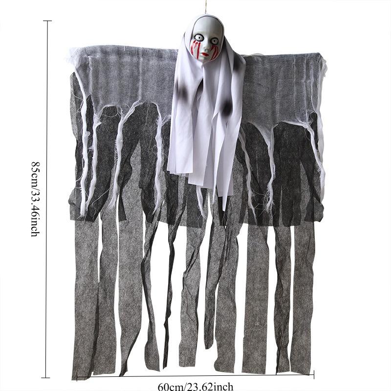 Halloween Hanging Skeleton Ghost Gauze Pendant Horror Decoration DIY Haunted House Party Props Yard Garden Ornaments