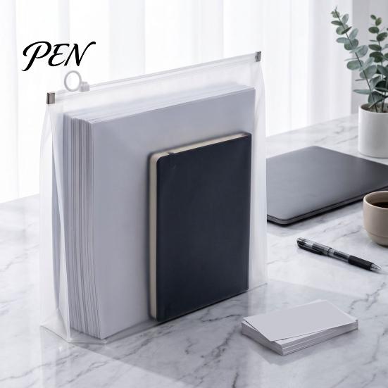 Clear Mesh File Folder 3D Zipper Document Pouch, Transparent PP Matte Envelope Folder, Portable Storage for Home And Office Durable Organizer