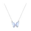 Gradual Change Blue Broken Diamond Butterfly Necklace Women's Summer Collarbone Chain New Match